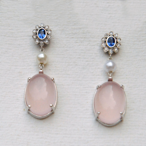 Vintage Tiffany & Co. Rose Quartz Dangle Earrings